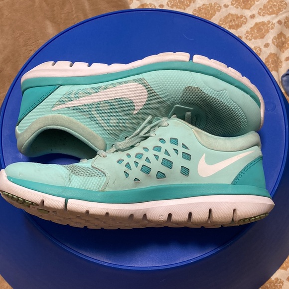 Nike Flex Run turquoise blue lightweight running shoes Women's 7.5 - Picture 6 of 10